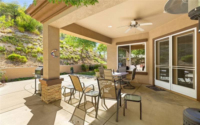 Roof Lines Patio Cover with fan and lights.