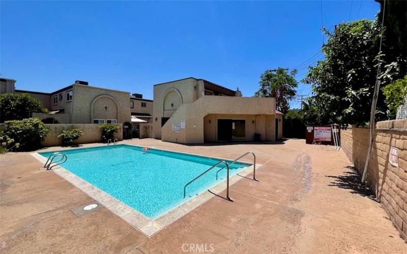 At the far end of the complex you'll find a refreshing pool area. Along with a community rec room.