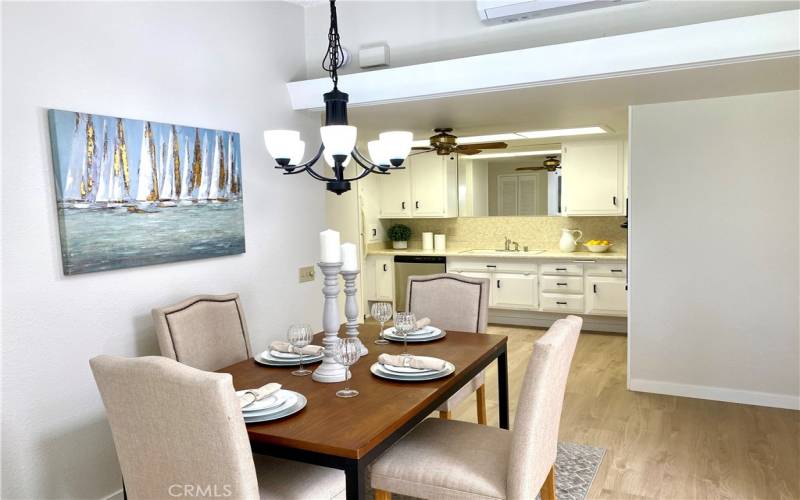 Spacious dining room next to kitchen