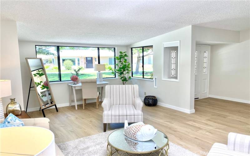 large living room with corner windows