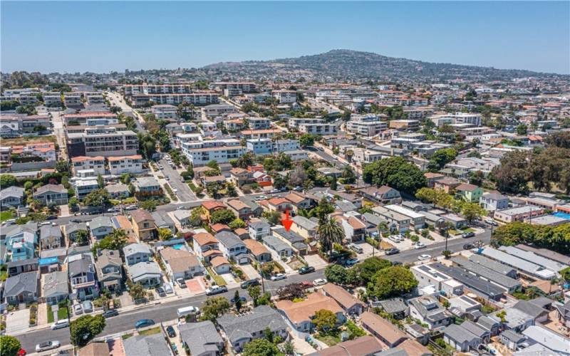 Overhead view of neighborhood