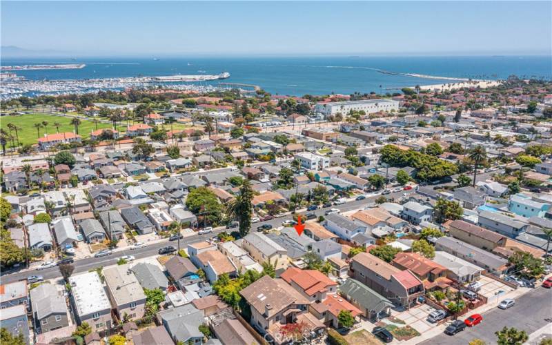 Overhead view of neighborhood