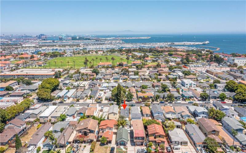 Overhead view of neighborhood