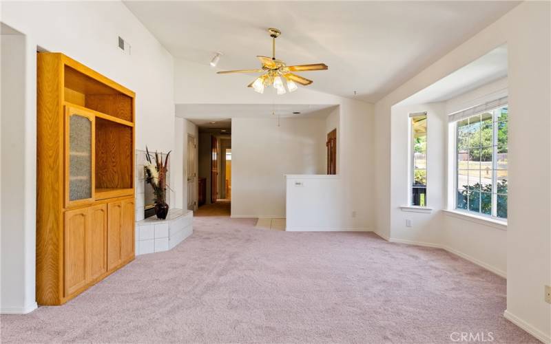 Spacious living room with panorama window