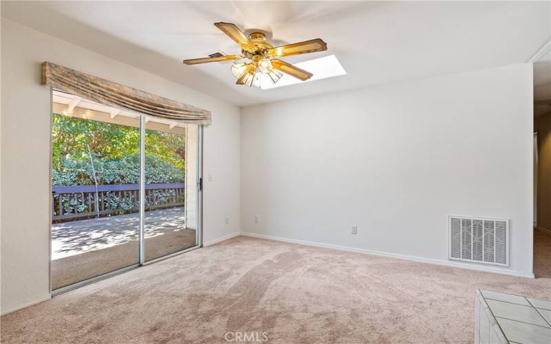 Dining area with access to back deck