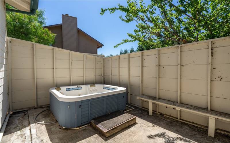 Secluded hot tub