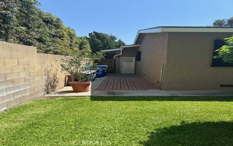 Side yard with garage access