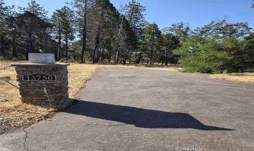 Beautiful stone pillars define driveway.