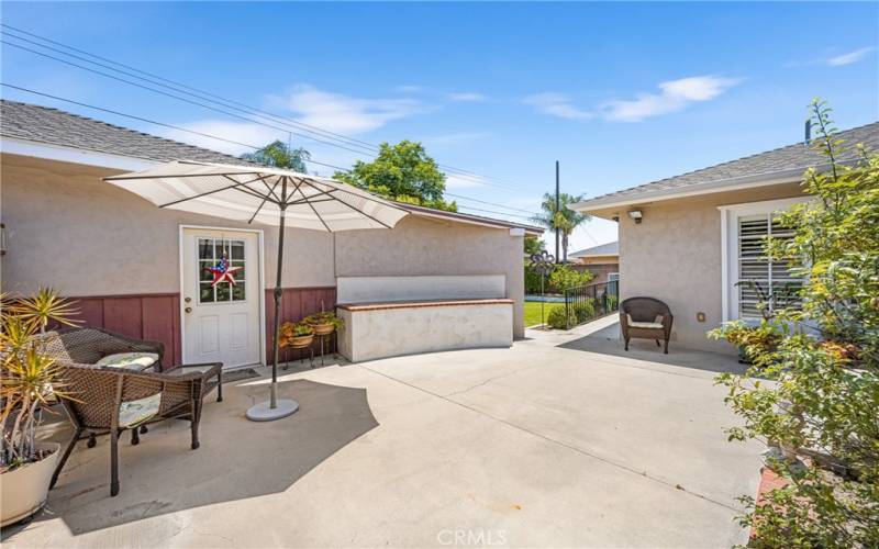 Patio/Yard from driveway gate