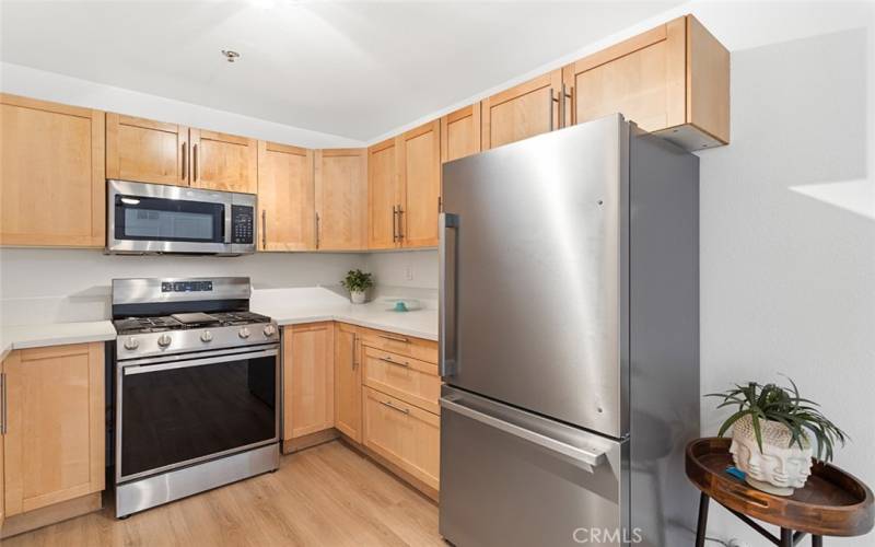 Brand new stainless appliances in kitchen