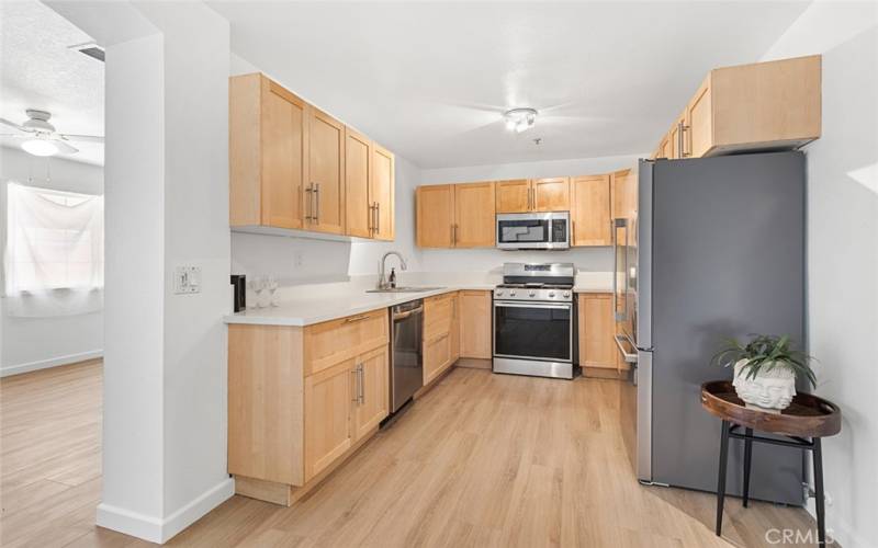 Brand new stainless appliances in kitchen