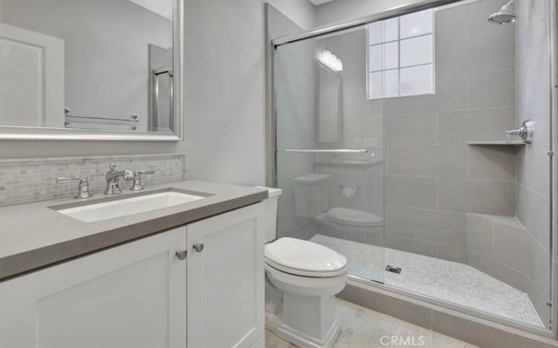 Downstairs Bathroom with walk-in shower