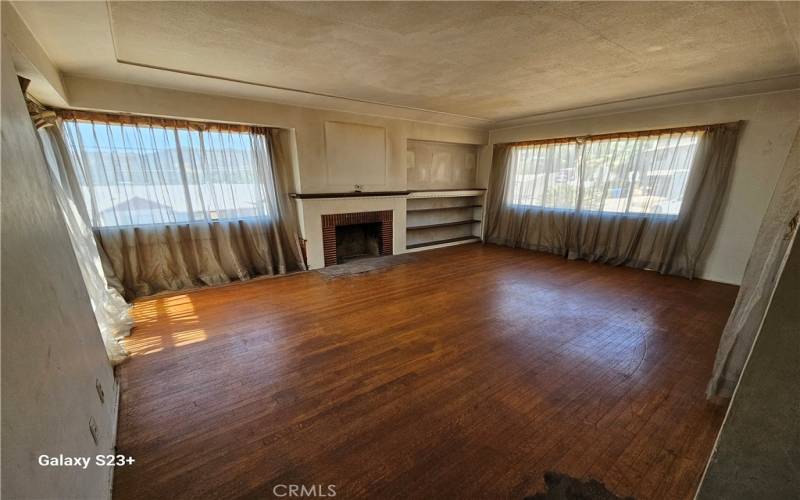 Living room with fireplace