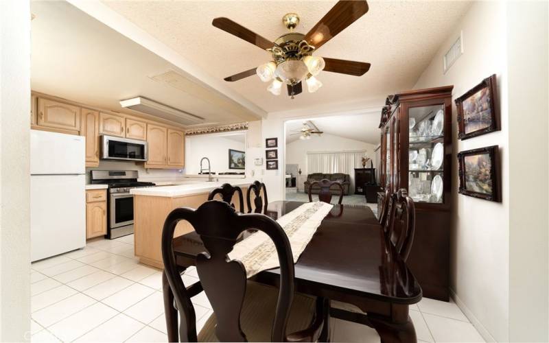 Kitchen opening to Dining Room