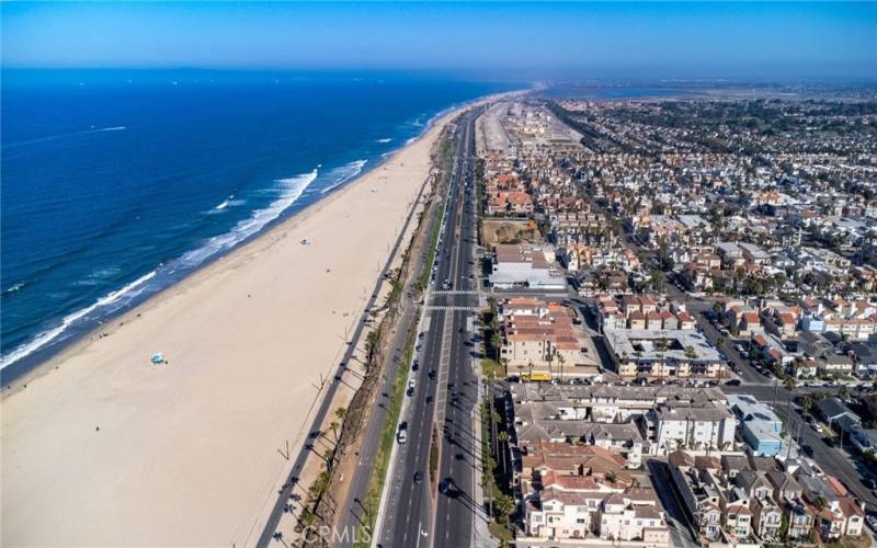 Arial view from community towards Sunset Beach.