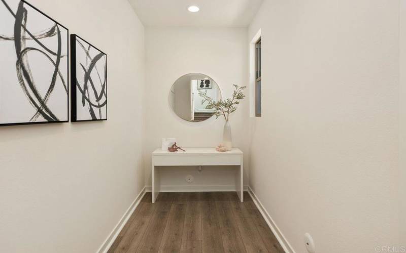 First floor entry hall with room for a desk area.