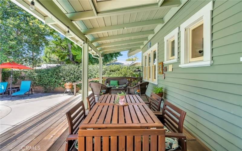 The covered patio for year-round entertaining.