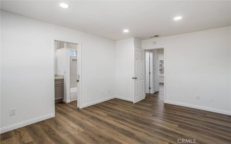 Master bedroom has walk-in closet