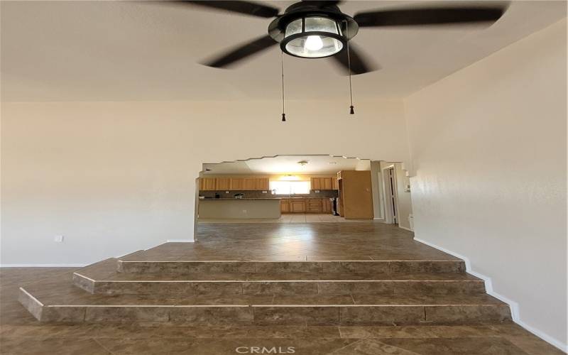 stairs to upper living area.