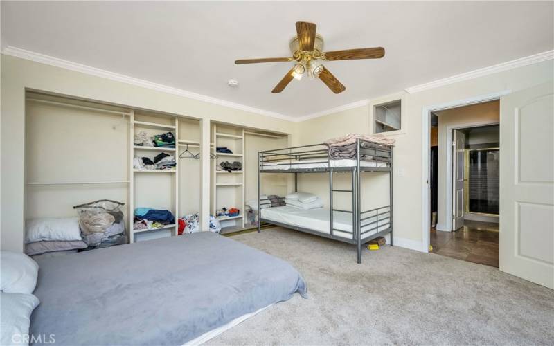 Two closets in bedroom