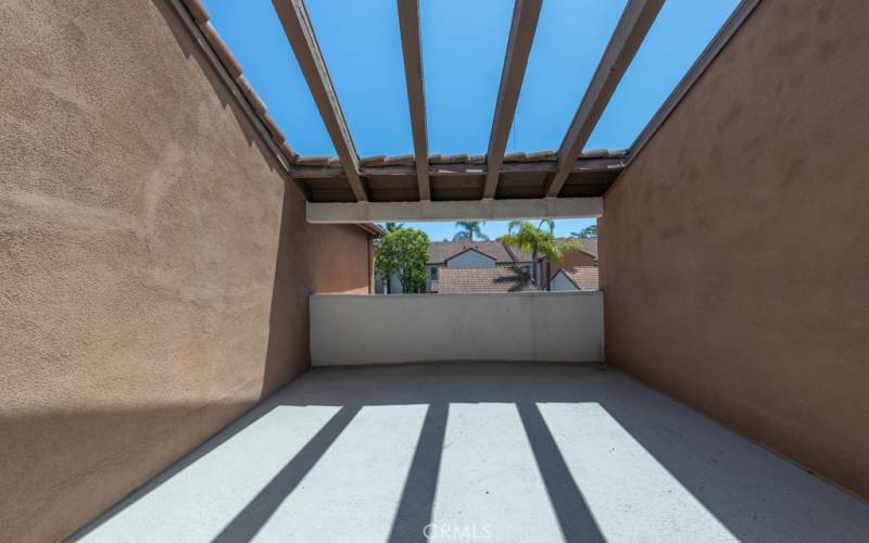 View of the large deck off the bedroom