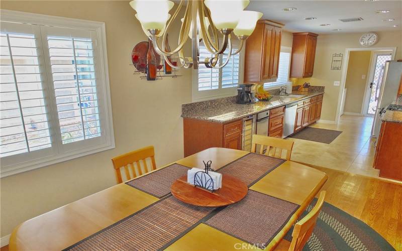 View from dining room looking into dream kitchen