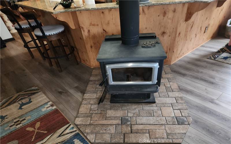 Radiant wood stove heat.