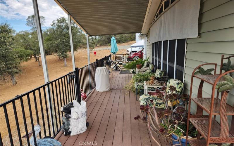 Front deck with valley and sunset views