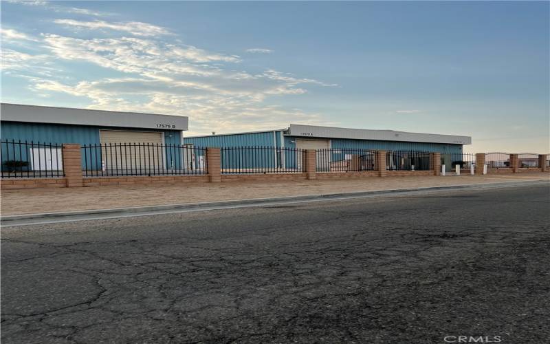 Warehouses across street