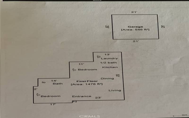 Dimensions of interior (source: Appraiser