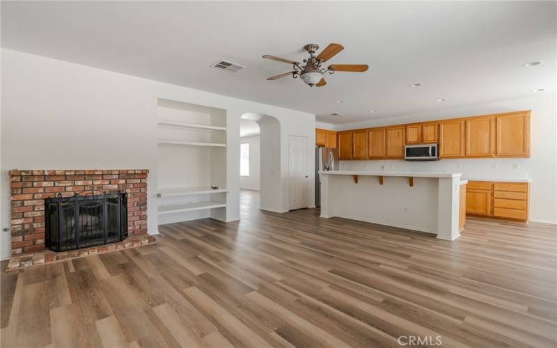 FAMILY ROOM AND KITCHEN