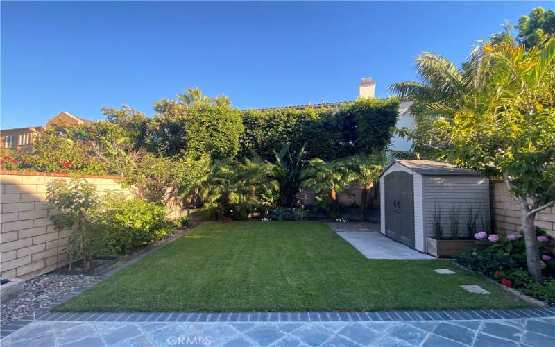 view of backyard from deck