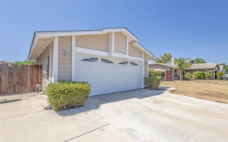 2 car garage with cabinets