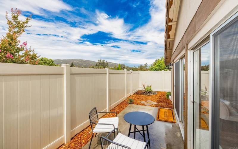 Back patio to view