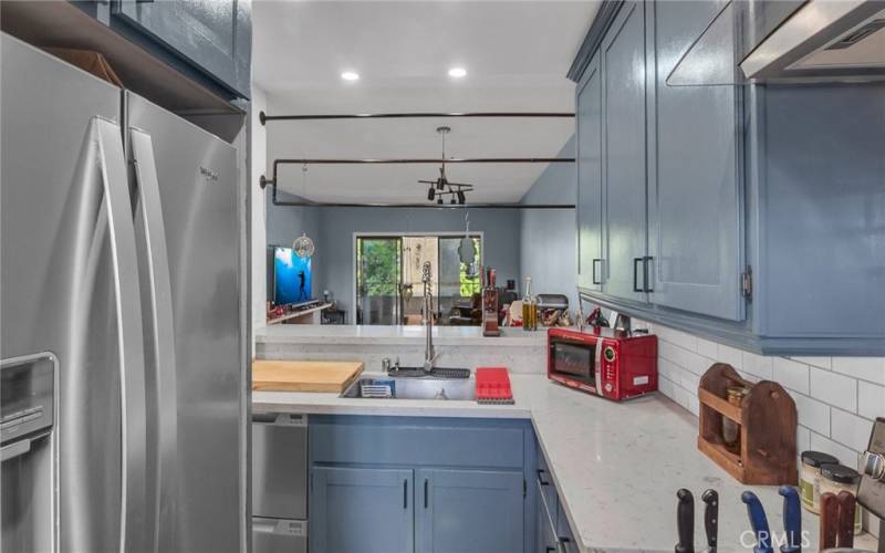 Kitchen view to dining area