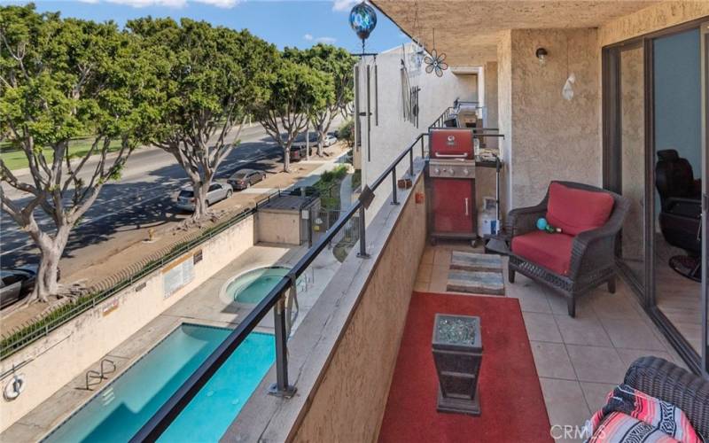 Balcony w/ pool view