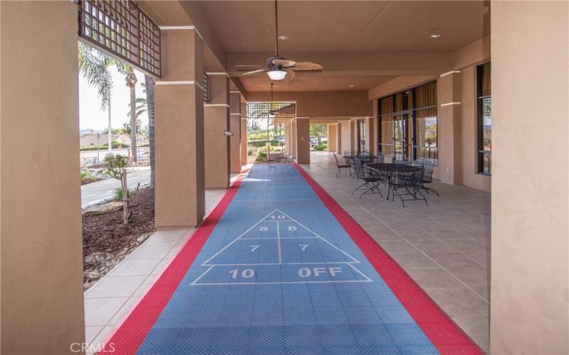 Outdoor shuffleboard court