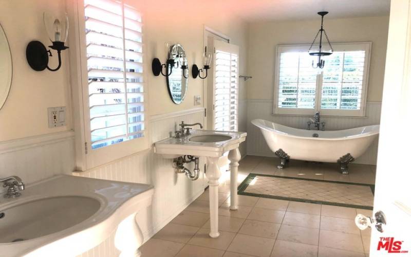 Expansive Master Bath with Claw foot tub and steam shower