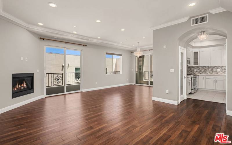 Living area. Kitchen to the right.