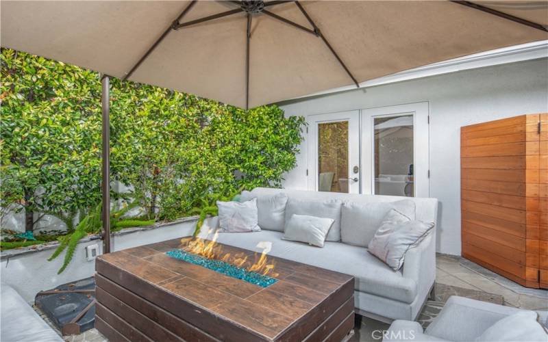 Front patio with doors to second bedroom.