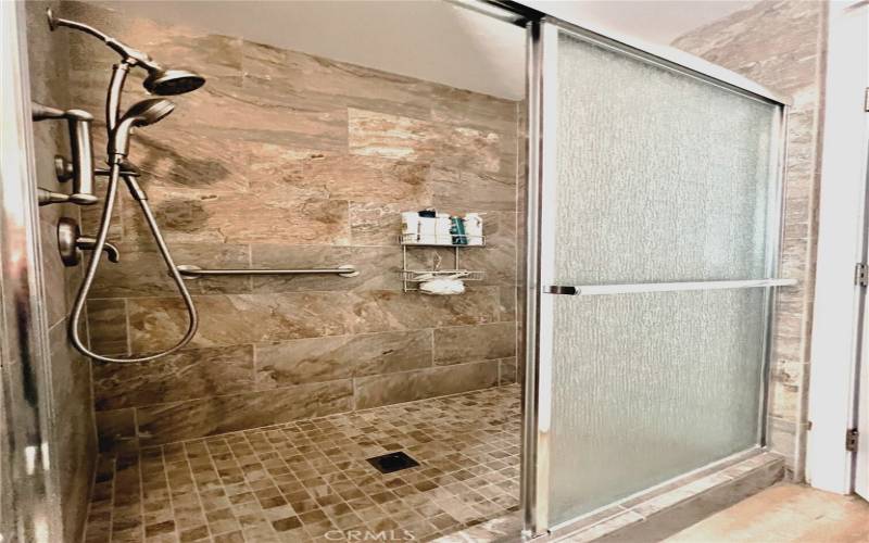 updated and widened tiled shower