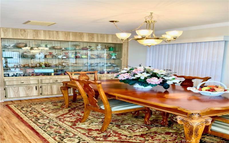 Dining room with built-in hutch