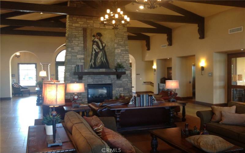 Inside golf course clubhouse