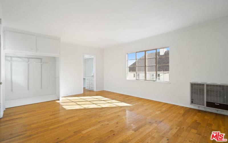 Bedroom with large window