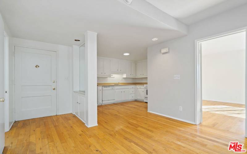 Living room looking to kitchen