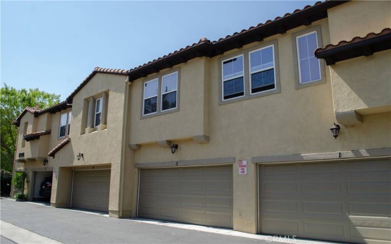 Exterior building views with attached garage