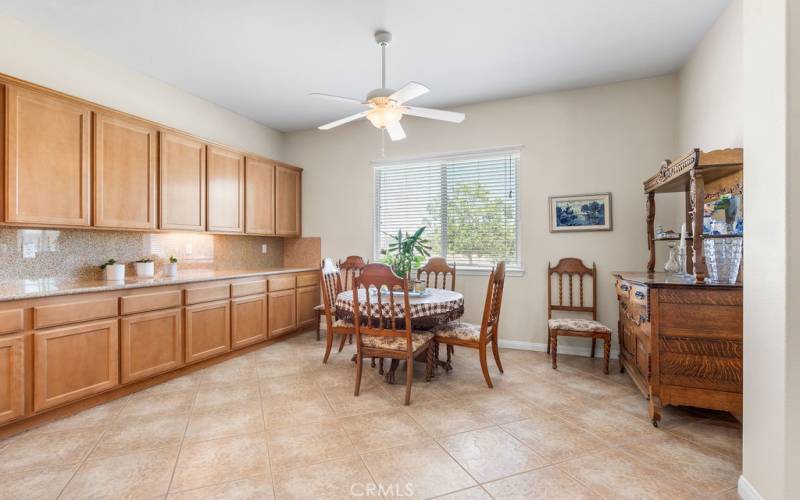 Breakfast nook and tons of cabinets