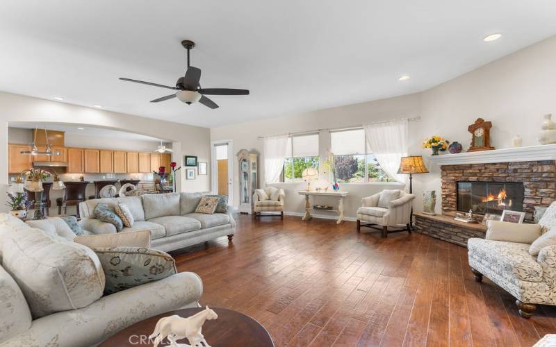 Great Room opens to the kitchen and dining nook.