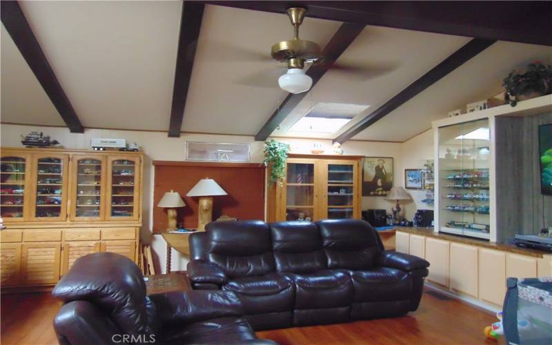 3 skylights with covers. in the family room