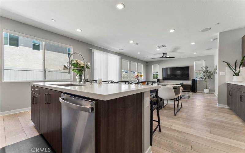 KITCHEN WITH UPGRADED GE APPLIANCE PACKAGE.